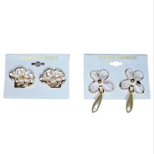 Flower clip on earrings